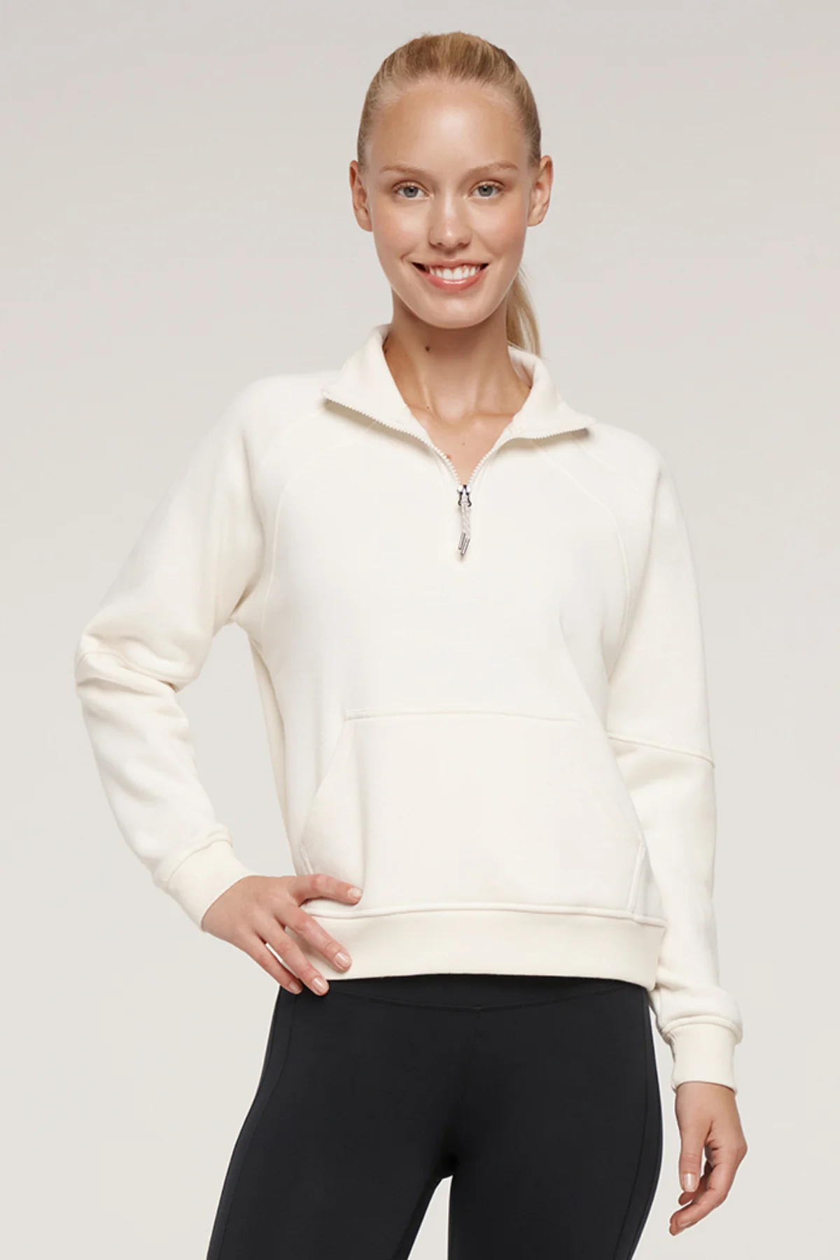 Camila 1/4 Zip - Egret - Image 4